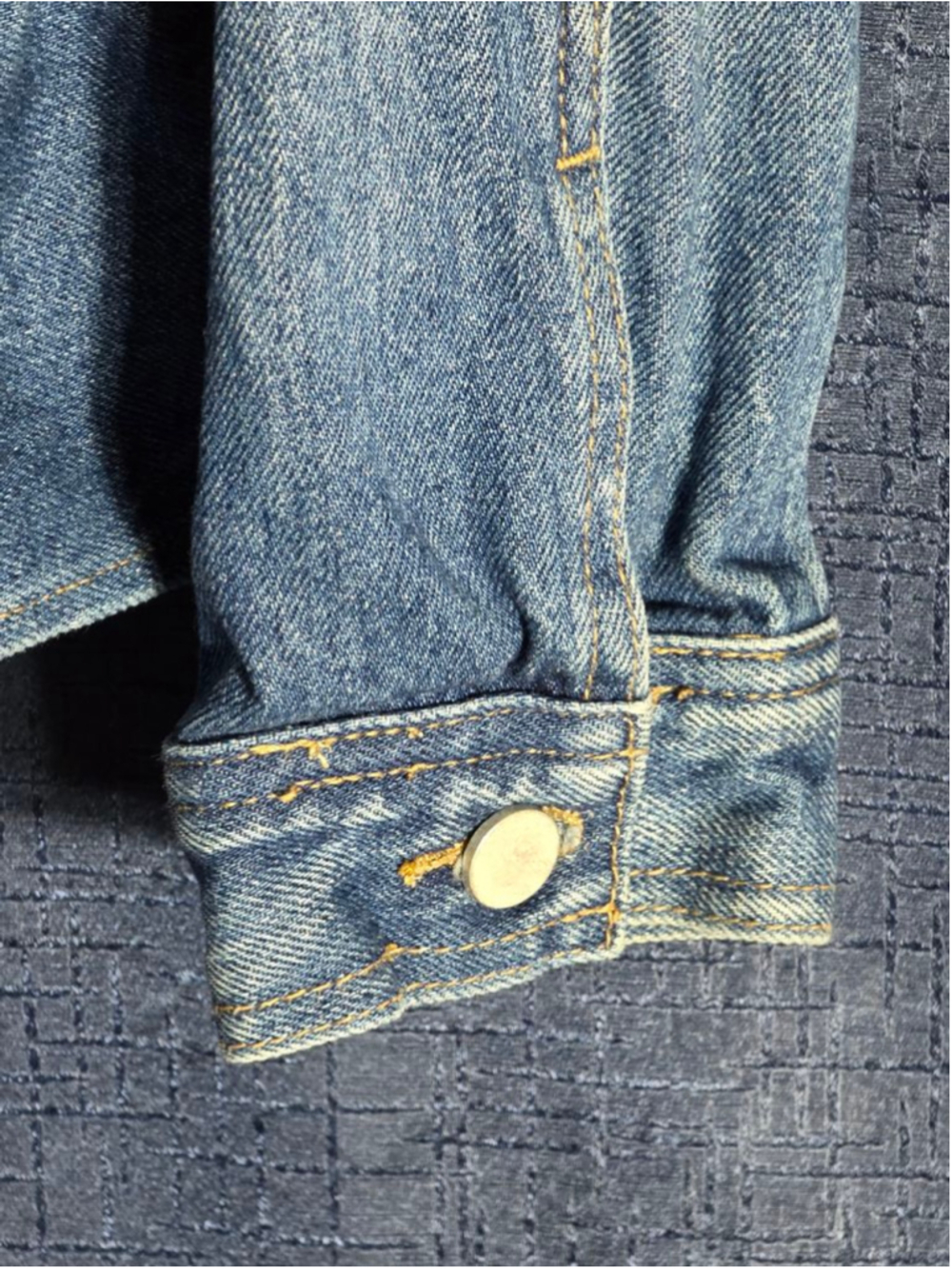 Women's Chelsea & Violet Blue Denim Ruffle Hem Jean Jacket S y2k 90's rock - Picture 6 of 7